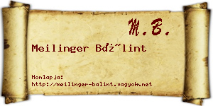 Meilinger Bálint névjegykártya